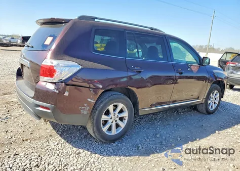2012 Toyota Highlander Base from USA, damaged, VIN 5TDZK3EH7CS051062